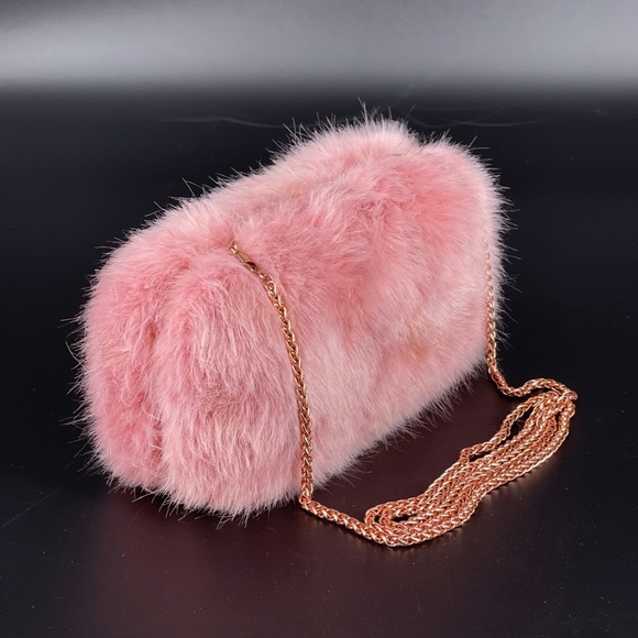 Skinnydip Faux Fur Box Clutch Bag In Pink - Picture 2 of 11